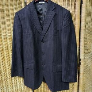 Abini Midlano Black Suit Sport Coat Blazer Jacket Pinstripes Size 40R/34